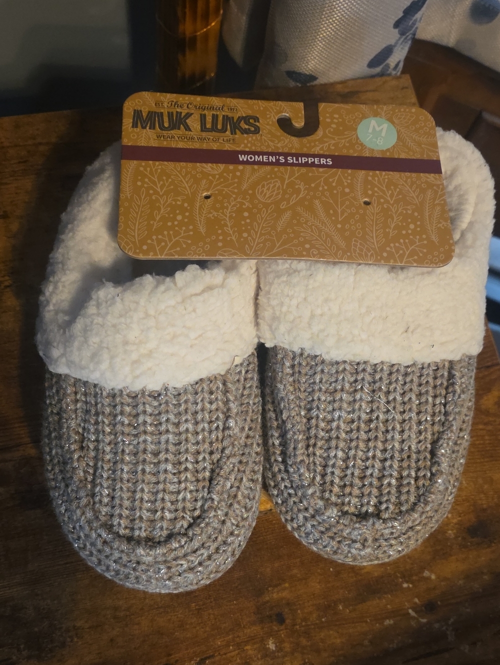 Muk Luks Women's Cozy Knit Slipper - Size Medium 7/8